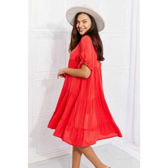 Culture Code Full Size Tulip Fields Tiered Midi Dress - Picture 10 of 13